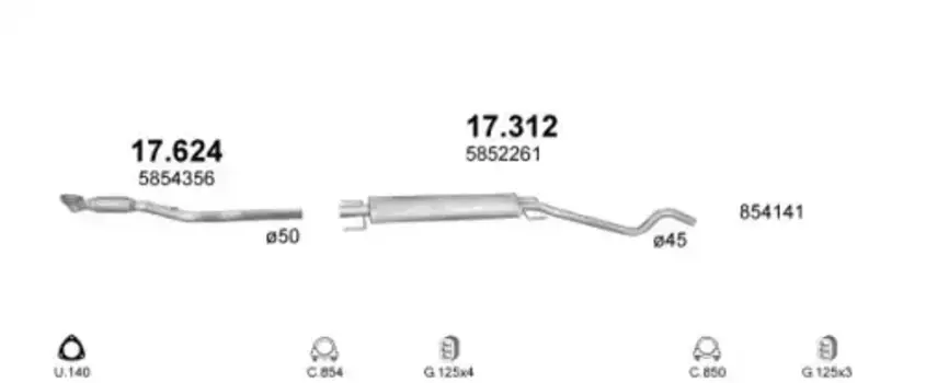 глушитель задняя часть!\ VW Caddy 2.0SDi 04> 30.266AL POLMOSTROW
