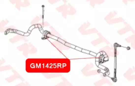 GM1425RP ПОЛИУРЕТАНОВАЯ ВТУЛКА СТАБИЛИЗАТОРА ПЕРЕДНЕЙ ПОДВЕСКИ VTR