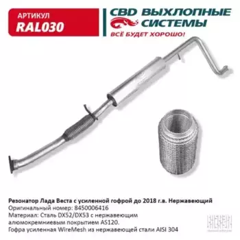 Гофра глушителя CBD RAL030