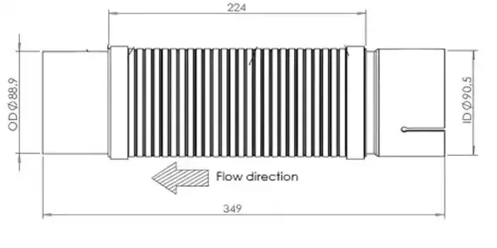 Гофра глушителя DINEX 53172 370 мм