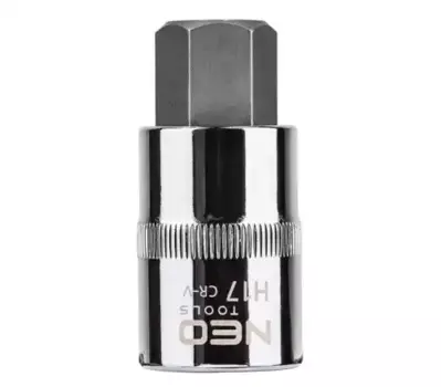 головка с битой шестигранник! 1/2', H17 x 55 мм, CrV\