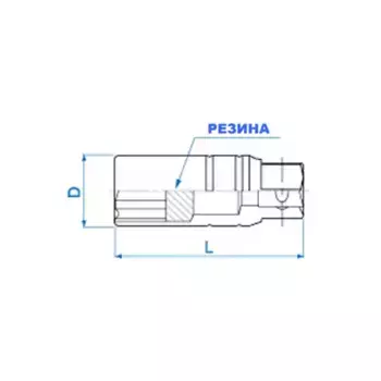 головка свечная! двенадцатигранная 1/2', 14мм, L=70мм, резиновый фиксатор\ 463014RC KING TONY