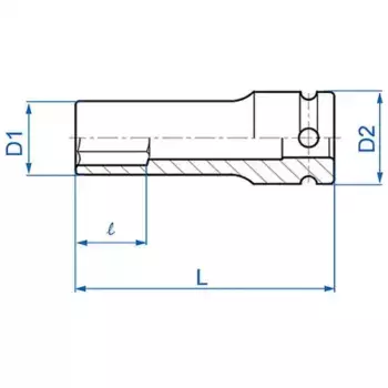 головка торцевая! ударная глубокая 1/2'', 17мм, тонкостенная\ 441517M KING TONY