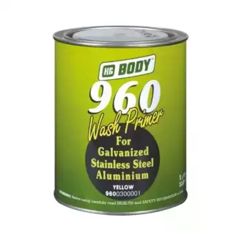 грунт! BODY 960 1:1 Wash Primer 2К для нанесения на все виды металлов желто-зел. 1л\ 9600300001