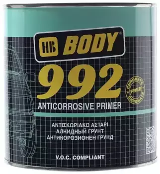 грунт! BODY 992 1К быстросохн.антикоррозионный на основе алкидной смолы серый 1кг\ 9920700001