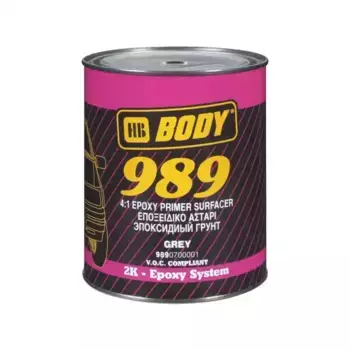 грунт-наполнитель! BODY 989 EPOXY PRIMER 4:1 2К эпоксидный серый 1л\ 9890700001