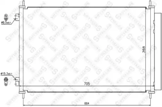 Радиатор кондиционера (конденсатор) STELLOX 10-45171-SX