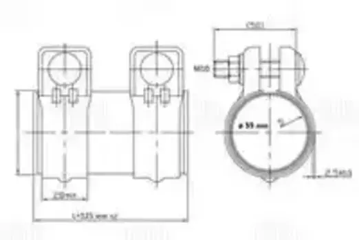 Хомут глушителя TRIALLI TC55Z