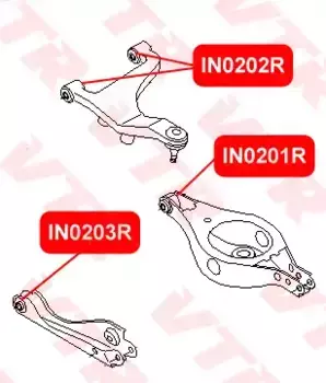 IN0202R САЙЛЕНТБЛОК ВЕРХНЕГО РЫЧАГА ЗАДНЕЙ ПОДВЕСКИ VTR