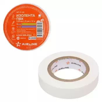 изолента пвх, белая, 15 ммx10 м !\ AIT-P-04 AIRLINE