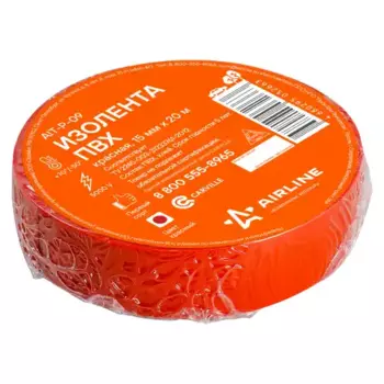 изолента пвх, красная, 15 ммx20 м !\ AIT-P-09 AIRLINE