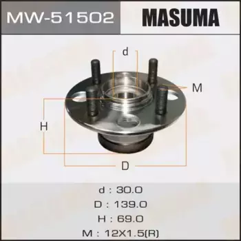 к-кт подшипника ступ. зад.! с ABS\ Honda Jazz 02> MW-51502 MASUMA
