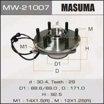 к-кт подшипника ступицы перед.!\ Nissan Armada Ta60/Infiniti Qx56 (Ja60) 2003- MW-21007 MASUMA