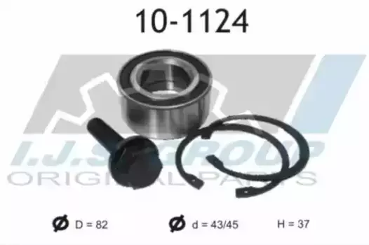 к-кт подшипника ступицы передней!\ Audi 100 88-90/A4/A6/A8 94-01 10-1124 IJS