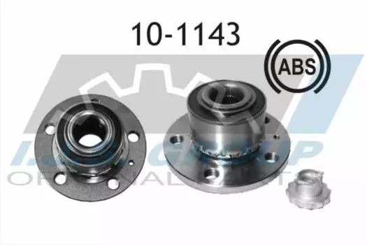к-кт подшипника ступицы передней со ступицей\ Audi A2, Skoda Fabia 00> ABS 10-1143 IJS