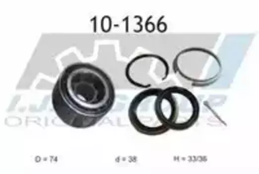 к-кт подшипника ступицы передней!\ Toyota Carina 2.0TD 96-97/RAV 4 2.0i 94-00 10-1366 IJS