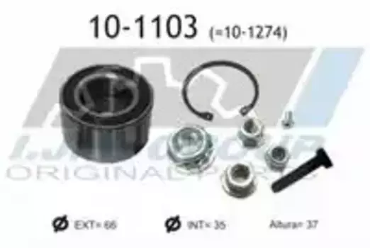 к-кт подшипника ступицы! передней\ VW Golf <87/Polo 94-01 10-1103 IJS