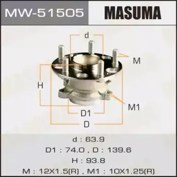к-кт подшипника ступицы задней! со ступицей\ Honda Accord VIII 08> MW-51505 MASUMA