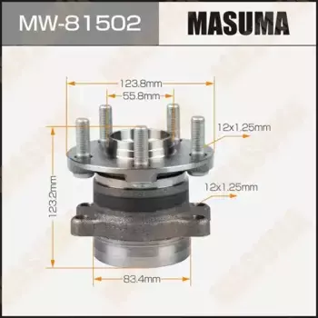 к-кт подшипника ступицы задней! в сборе со ступицей\ Subaru Forester 12>/XV 12> MW-81502 MASUMA