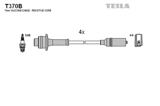 Высоковольтные провода (провода зажигания) TESLA T370B