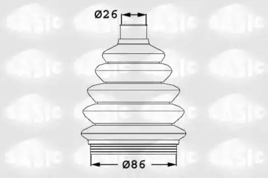 к-кт пыльника ШРУСа наружного! d26 D86 пластик\ Audi A1 1.2i/1.4i/1.6D 10-15, VW Polo 01> 1906054 SASIC