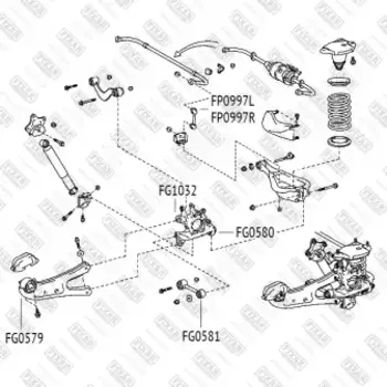к-кт сайлентблоков рычага! 2 шт.\ LEXUS RX 08>
