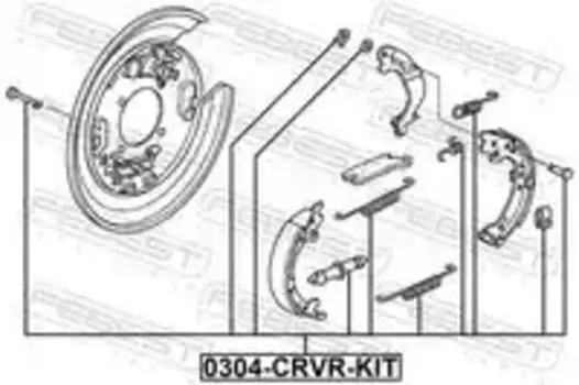 к-кт установочный барабанных колодок!\ Honda CR-V III 06> 0304-CRVR-KIT FEBEST