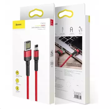кабель iphone черный+красн круглый 1м 2.4А!\ CALKLF-G91 BASEUS
