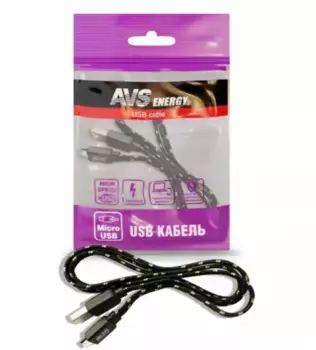 кабель! micro USB, 1м, плоский, текстиль\ A78607S AVS