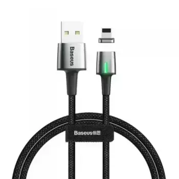 кабель USB! Micro USB, магнитный, 1м 2.4A QC 3.0, черный+цинк, подсветка\ CAMXC-A05 BASEUS