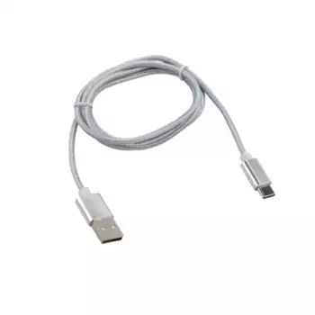 Кабель USB-Type-C/2A/nylon/silver/1m/REXANT 18-1899
