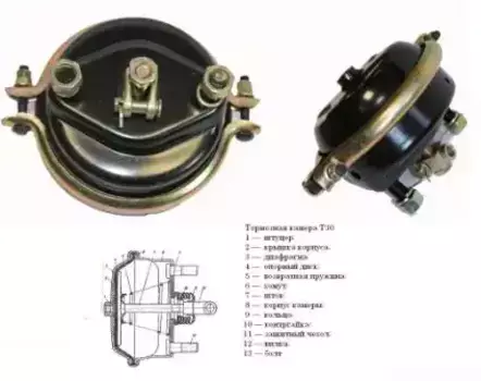 камера тормозная! T30 Lшт=186. ход=75мм \Omn MB/DAF/Neoplan/BPW 100-3519310 АВТОМАГНАТ