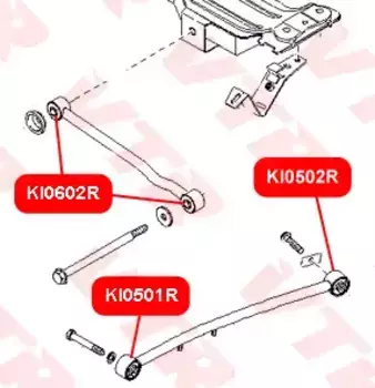 KI0501R САЙЛЕНТБЛОК ПРОДОЛЬНОЙ ТЯГИ ЗАДНЕЙ ПОДВЕСКИ VTR