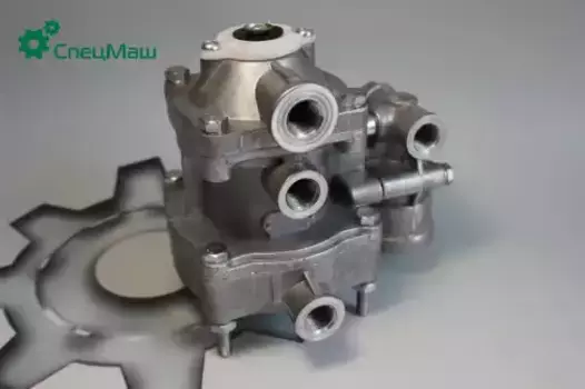 клапан двухпроводный! упр. прицепа с клапаном обрыва без глушителя\МАЗ,MAN,Iveco,MB 64221-3522010-10 СПЕЦМАШ