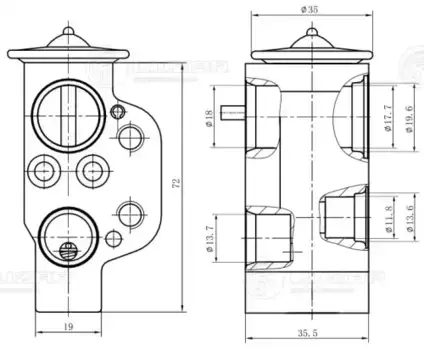 Клапан кондиционера LUZAR LTRV 1824