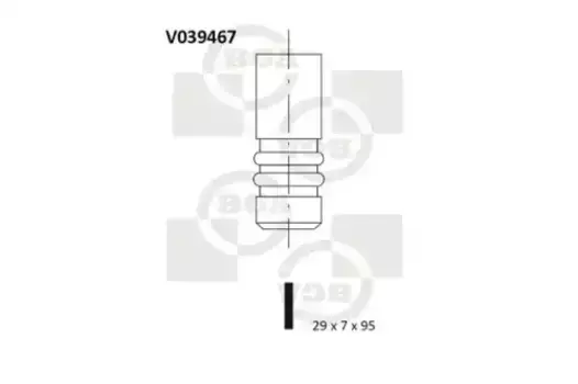 клапан выпускной! 29x7x95\ VW Polo/Golf/Vento/Caddy 1.3/1.4/1.6 94> V039467 BGA
