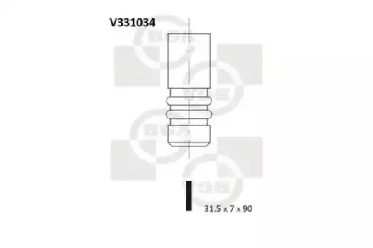 клапан выпускной! 31.5x7x90\ VW Golf/Passat/Polo/Sharan 1.4-1.9TDi 99> V331034 BGA