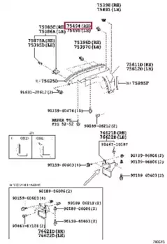клипса автомобильная! автокрепеж\ Toyota Land Cruiser Prado 04-09 7549460011 TOYOTA / LEXUS