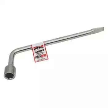 КЛЮЧ БАЛОННЫЙ КОВАНЫЙ Г-ОБРАЗНЫЙ 19 ММ С МОНТАЖНОЙ ЛОПАТКОЙ ''REDMARK'' RM201219