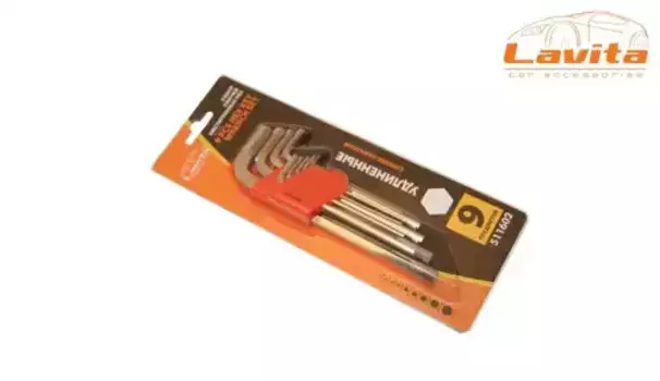 КЛЮЧ L-ОБРАЗНЫЙ ШЕСТИГРАННЫЙ 9ШТ В НАБОРЕ. РАЗМЕР: 1.5-10ММ, УДЛИНЕННЫ LA511602 LAVITA