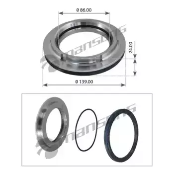 кольцо ступицы металл! упорное с сальником 86x115/139x24\ BPW 6.5-9т ECO 300.633 MANSONS