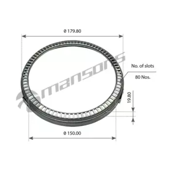 кольцо ступицы! металл зубчатое ABS D150xD179,8x19mm Z=80Nos \BPW 300.338 MANSONS