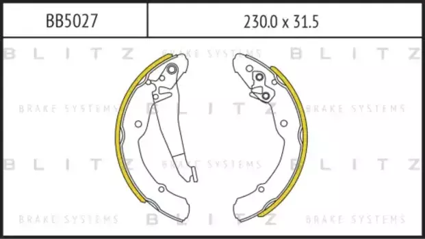 Тормозные колодки барабанные BLITZ BB5027