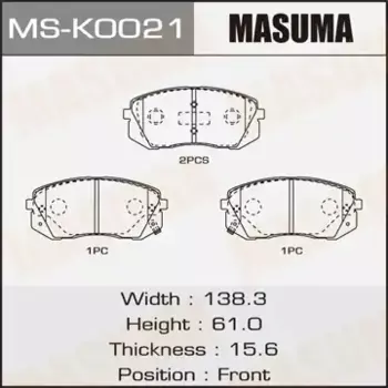Тормозные колодки дисковые MASUMA MS-K0021