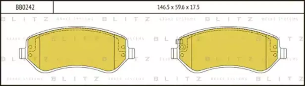 Тормозные колодки дисковые BLITZ BB0242