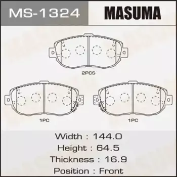 Тормозные колодки дисковые MASUMA MS-1324