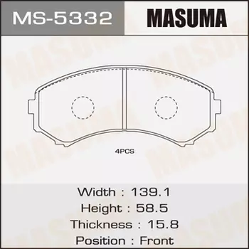 Тормозные колодки дисковые MASUMA MS-5332