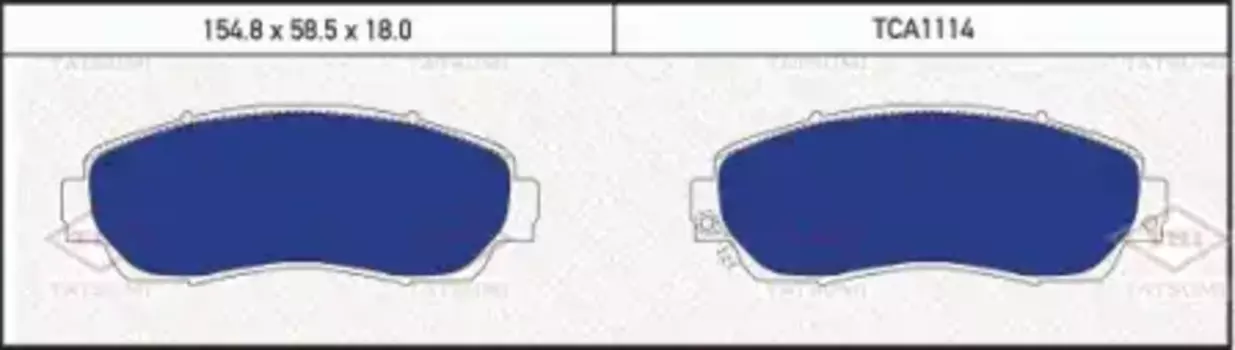 Тормозные колодки дисковые TATSUMI TCA1114
