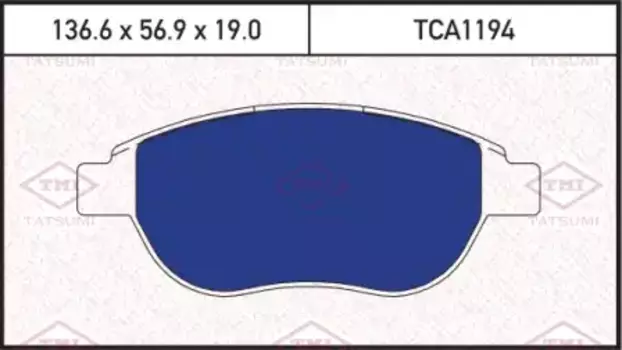 Тормозные колодки дисковые TATSUMI TCA1194