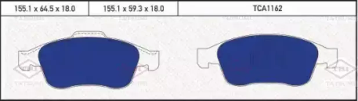 Тормозные колодки дисковые TATSUMI TCA1162